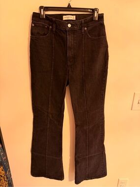 Abercrombie & Fitch Women’s Black High-Rise Flare Jeans